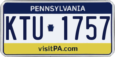PA license plate KTU1757
