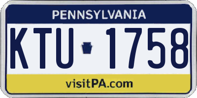 PA license plate KTU1758