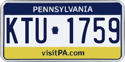 PA license plate KTU1759