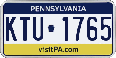 PA license plate KTU1765