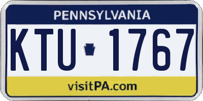 PA license plate KTU1767