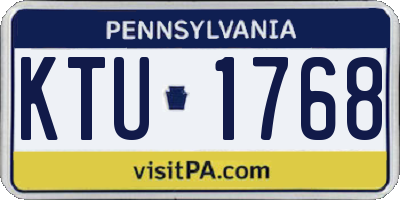 PA license plate KTU1768