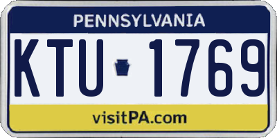 PA license plate KTU1769