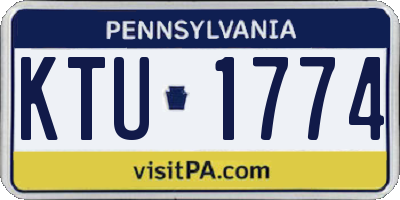 PA license plate KTU1774