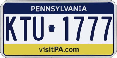 PA license plate KTU1777