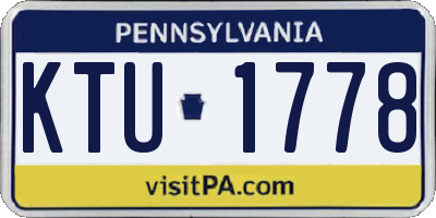 PA license plate KTU1778