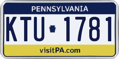 PA license plate KTU1781