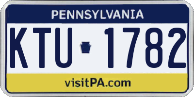 PA license plate KTU1782