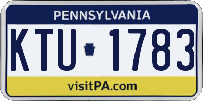 PA license plate KTU1783