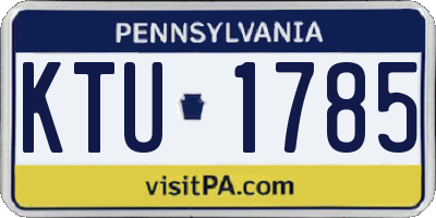 PA license plate KTU1785