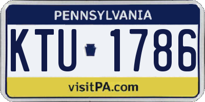PA license plate KTU1786