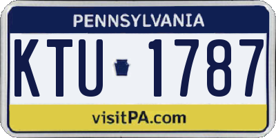 PA license plate KTU1787