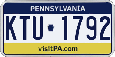 PA license plate KTU1792