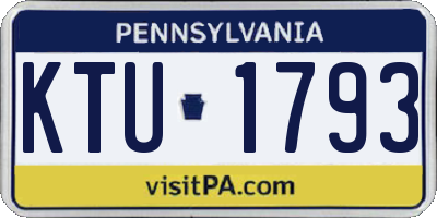 PA license plate KTU1793