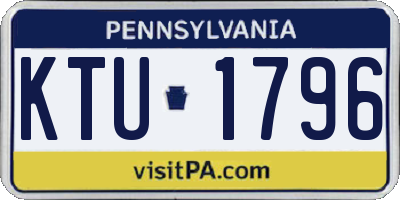 PA license plate KTU1796