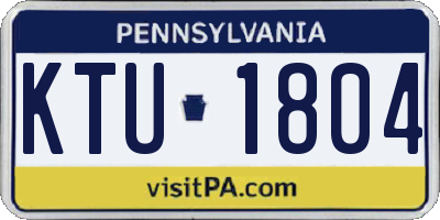PA license plate KTU1804