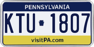 PA license plate KTU1807