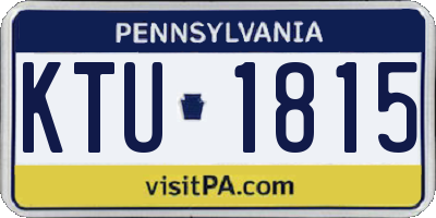 PA license plate KTU1815