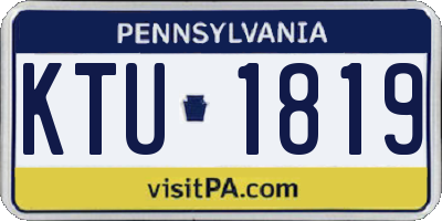 PA license plate KTU1819