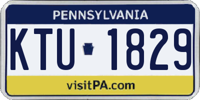 PA license plate KTU1829