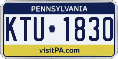 PA license plate KTU1830