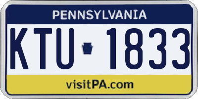 PA license plate KTU1833