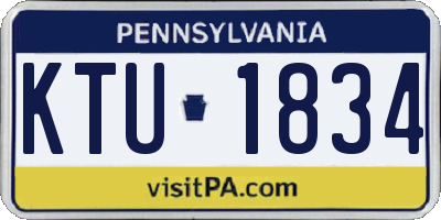 PA license plate KTU1834
