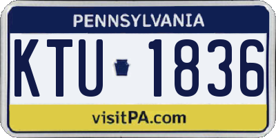PA license plate KTU1836