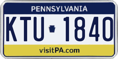 PA license plate KTU1840