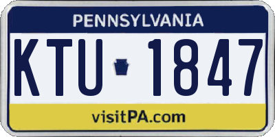 PA license plate KTU1847