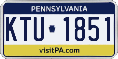 PA license plate KTU1851