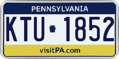 PA license plate KTU1852