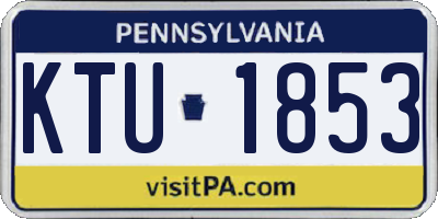 PA license plate KTU1853