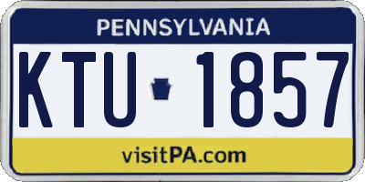 PA license plate KTU1857