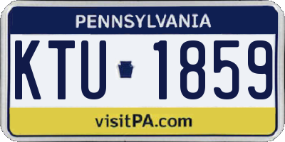 PA license plate KTU1859