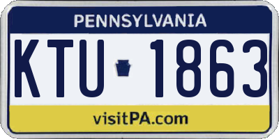 PA license plate KTU1863