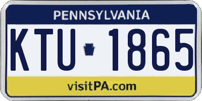PA license plate KTU1865