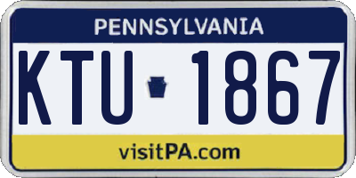 PA license plate KTU1867