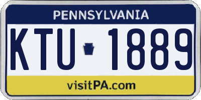 PA license plate KTU1889