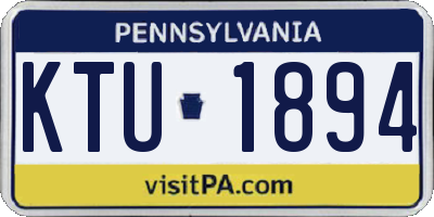 PA license plate KTU1894