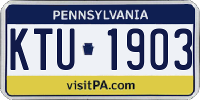PA license plate KTU1903