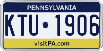 PA license plate KTU1906