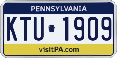 PA license plate KTU1909