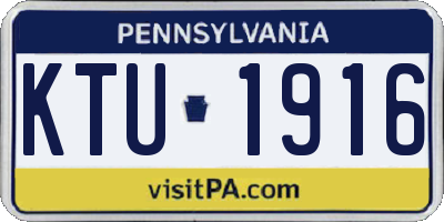 PA license plate KTU1916