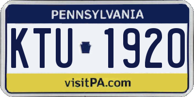 PA license plate KTU1920