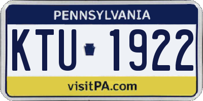PA license plate KTU1922