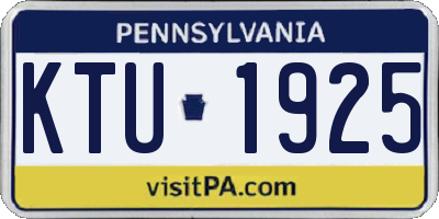 PA license plate KTU1925