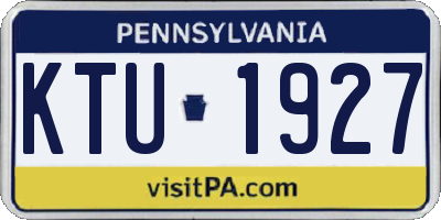 PA license plate KTU1927