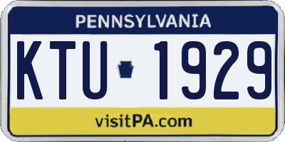 PA license plate KTU1929