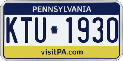 PA license plate KTU1930